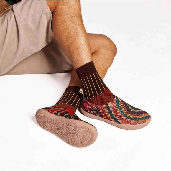 UIN Men\'s Casual Walking Travel Shoes Slip On Knitted Loafers Indian Soul Sz 9.5 main image 7